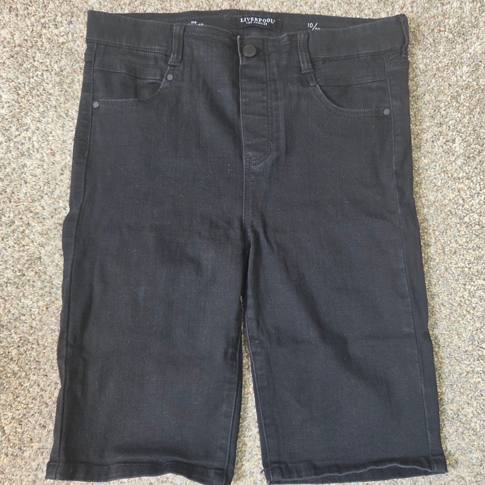 Liverpool Los Angeles The Cruiser Black Denim Bermuda‎ Shorts Womens 10/30